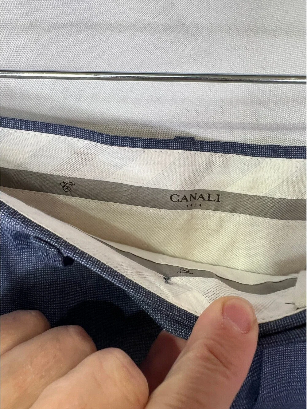 Canali Men's Wool Dress Pants Blue Size 37 (EU Size 54)